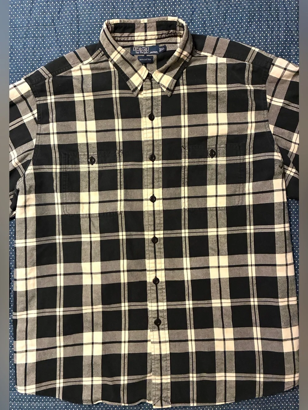 VTG. 90’S POLO RALPH LAUREN COTTON FLANNEL- SIZE X-LARGE